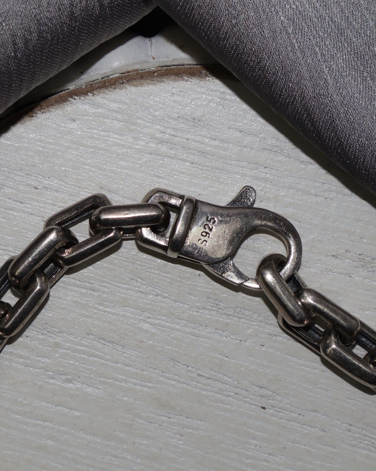 Sterling Silver Square Men’s Link Bracelet 26G/ 8in / 7mm