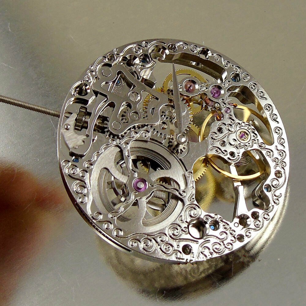 NEW 36.6mm Skeleton Hand Winding Mechanical Watch Movement For ETA 6498 6498-1