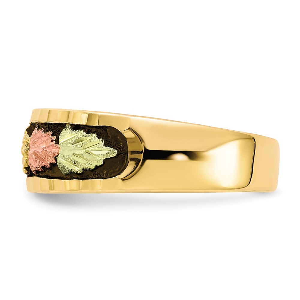 10k Tri-color Gold Black Hills Gold Antiqued Men’s Ring Size 10