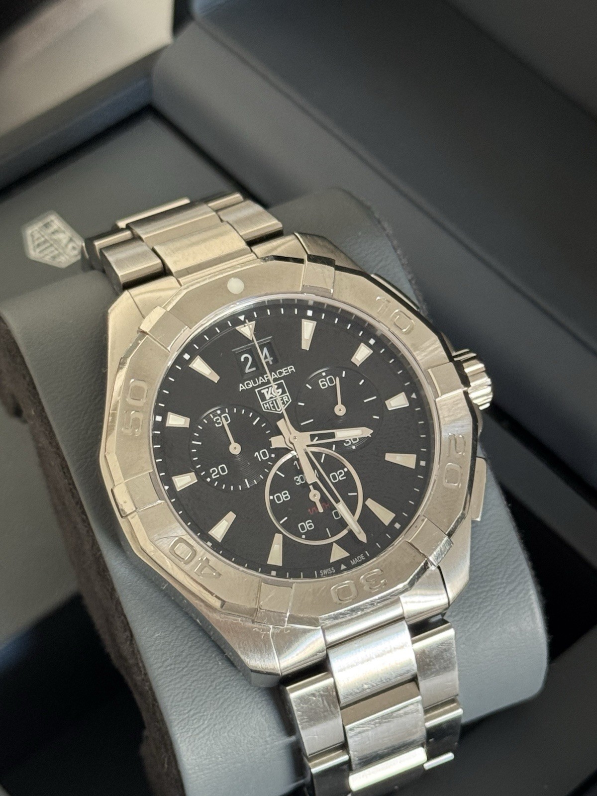 TAG Heuer Aquaracer CAY1110-0 Quartz Chronograph Black Dial 43mm 300m