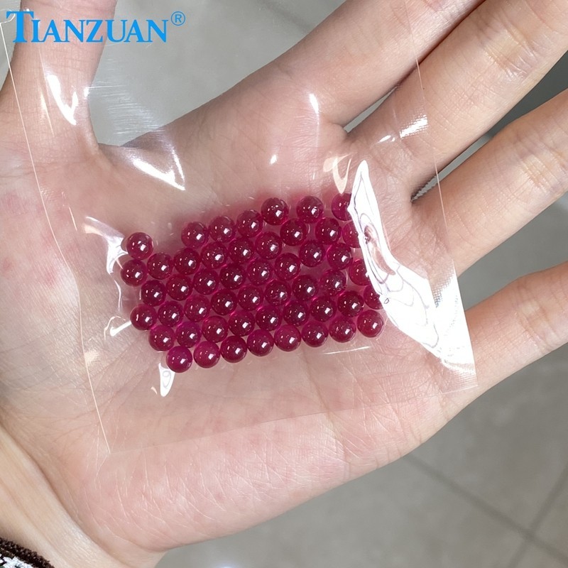 Lab-Crown Round Ruby Ball Gemstones | Multi-Size Loose Beads for Jewelry Making
