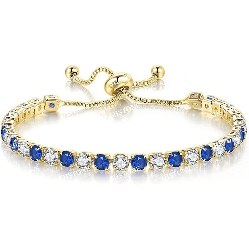 925 Sterling Silver Luxury Color Crystal Bracelet 18cm Women’s Chain Jewelry