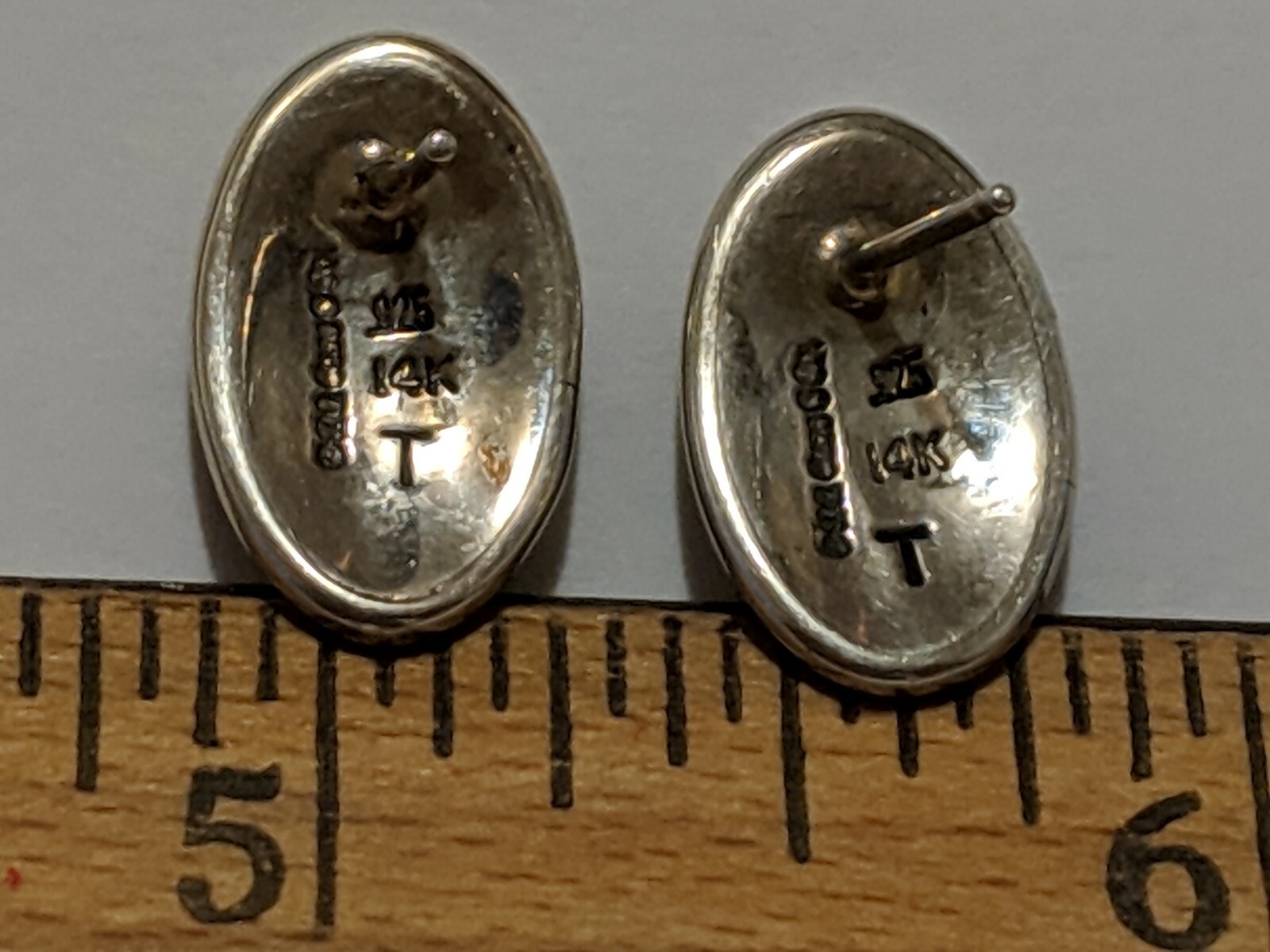 JC CASE & CO KOKOPELLI STUD EARRINGS STERLING SILVER 14K GOLD SIGNED $308 PRICE