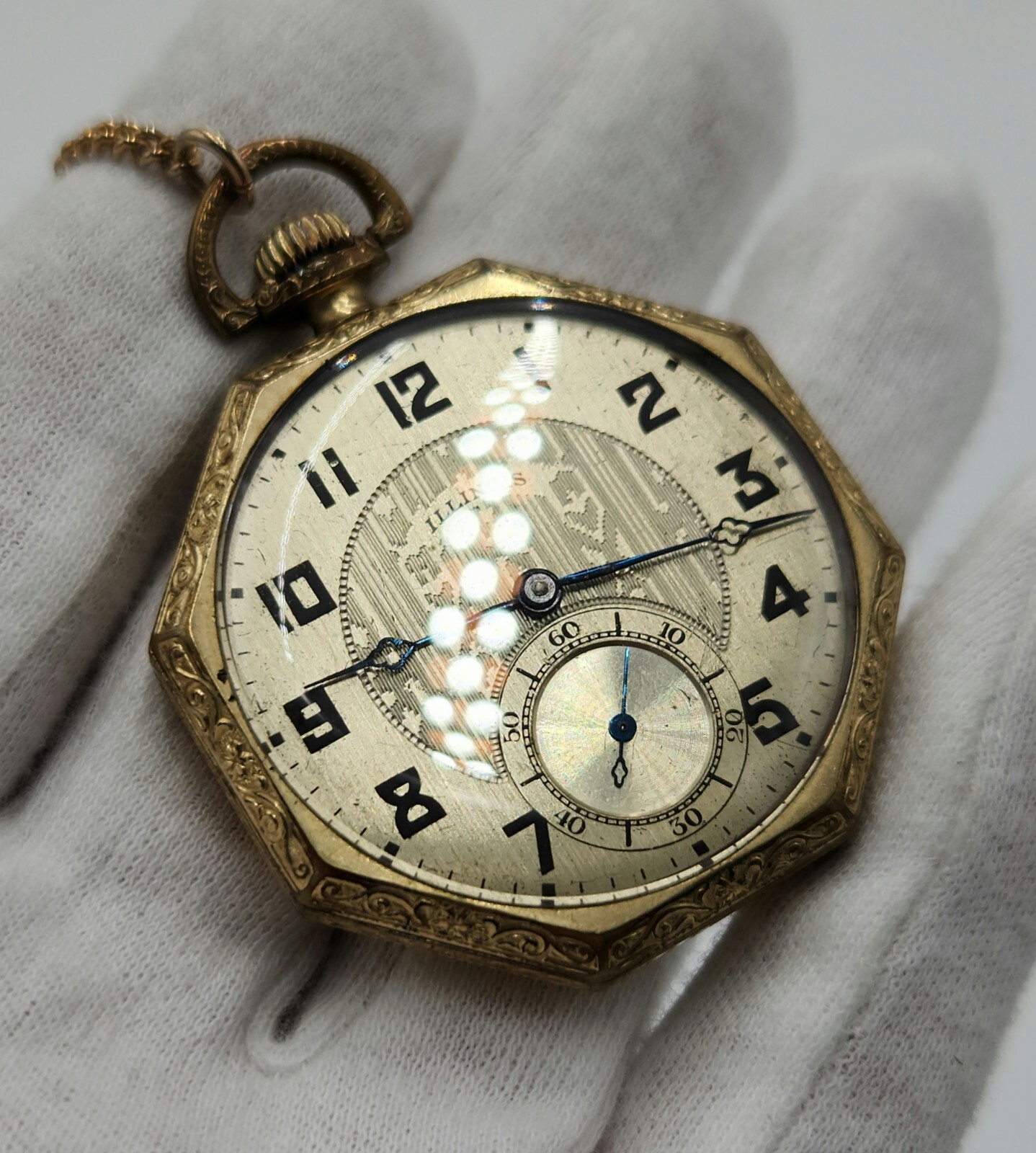 Illinois Supreme Double Roller Octagonal Pocket Watch – FOR PARTS / REPAIR