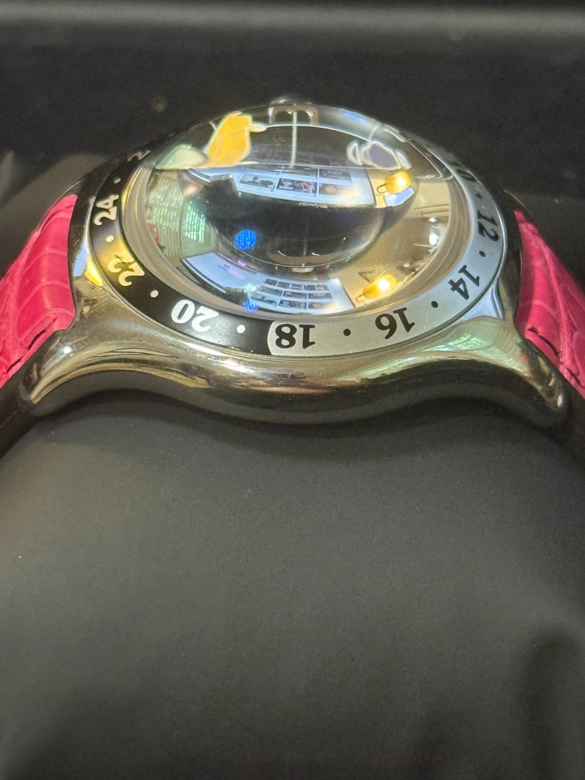 Corum Bubble GMT 383.250.20 45mm Black World Map Dial Automatic Wristwatch
