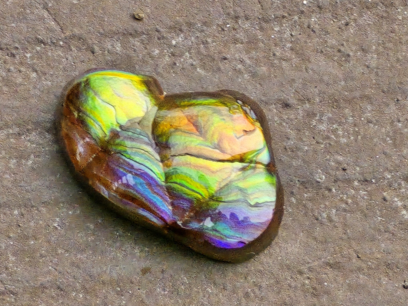 Dancing Rainbow Fire Agate Gem 6.7 Ct Original Hand Carved Natural Arizona Gem