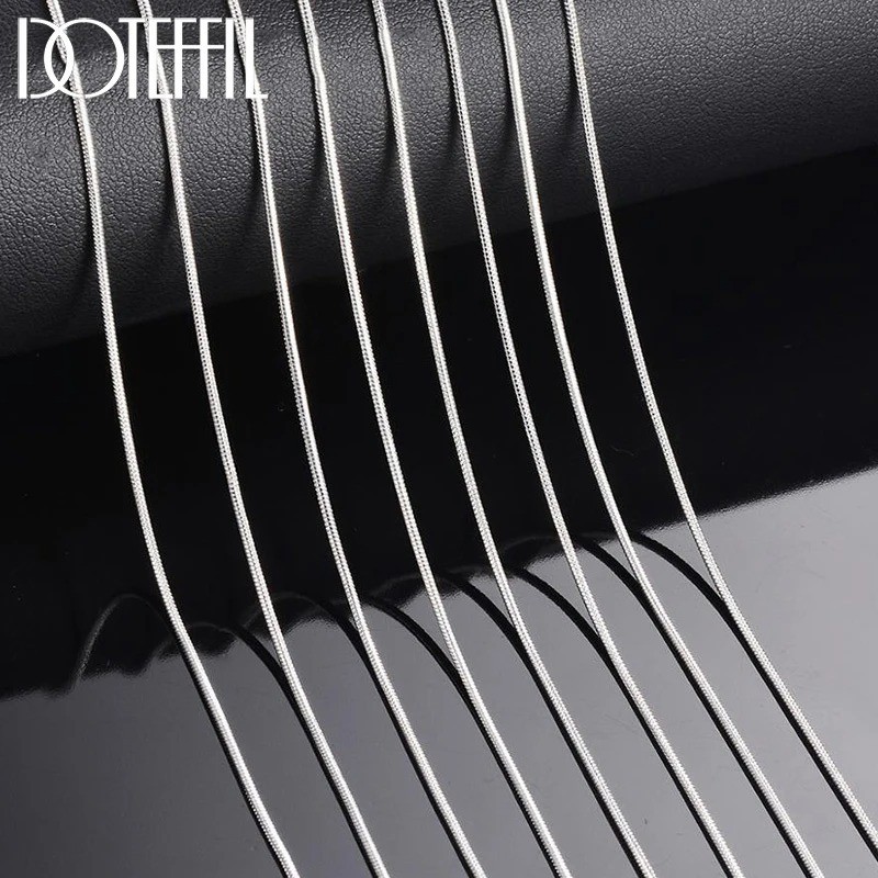 925sterling solid Silver lots 2-5-10PCS 1mm / 2mm snake chain Necklace 16-30inch