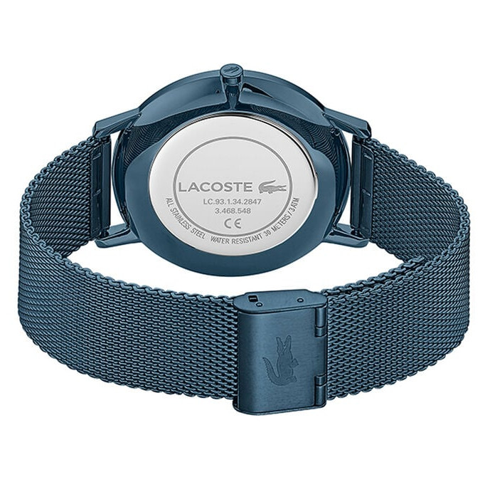 LACOSTE 2011057 MOON BLUE DIAL BLUE STAINLESS STEEL MESH BRACELET MEN’S WATCH