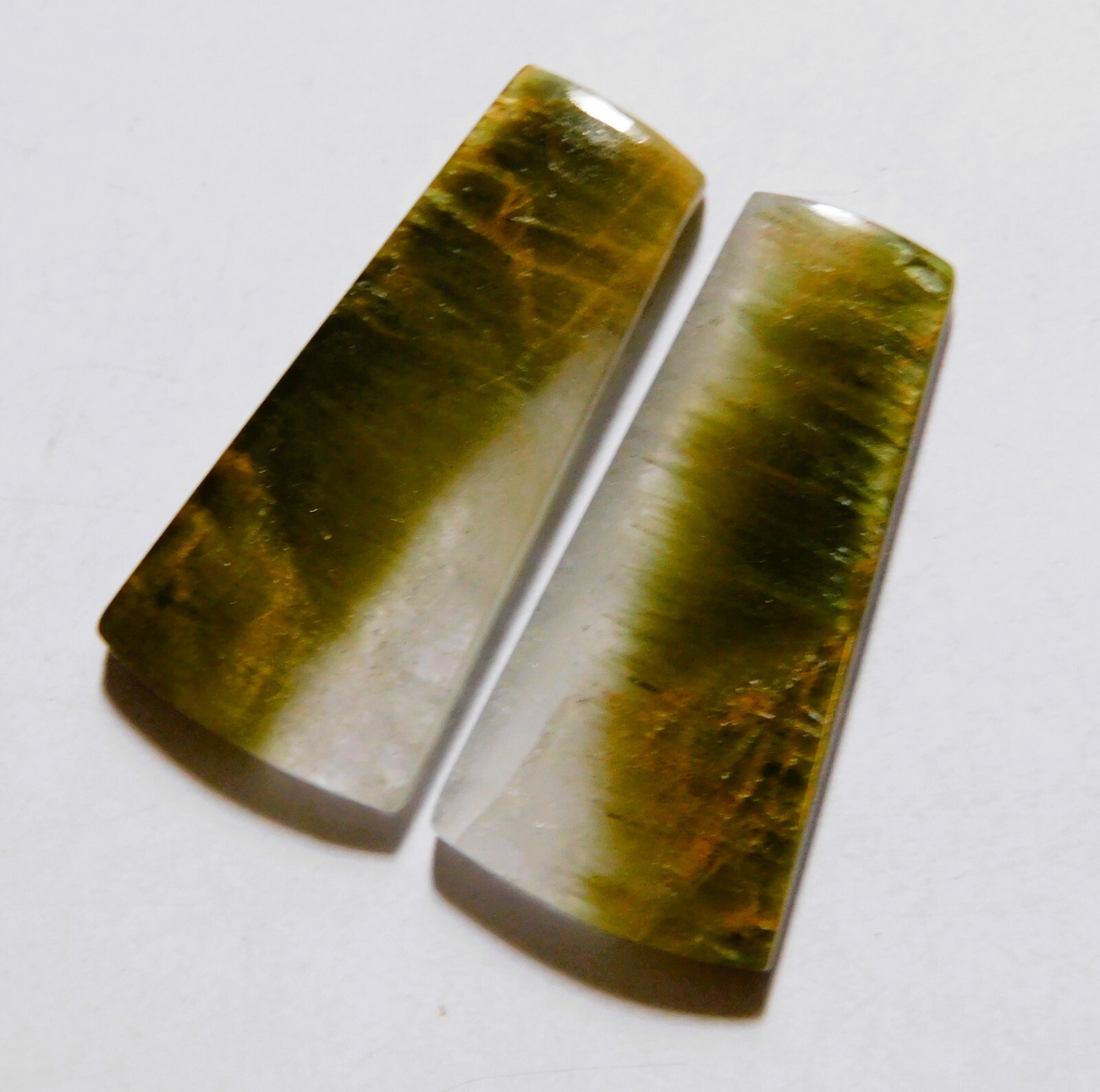 36.15 Cts Natural Cacoxenite Rutile Quartz Cabochon Pair Gemstone 32X15.4MM