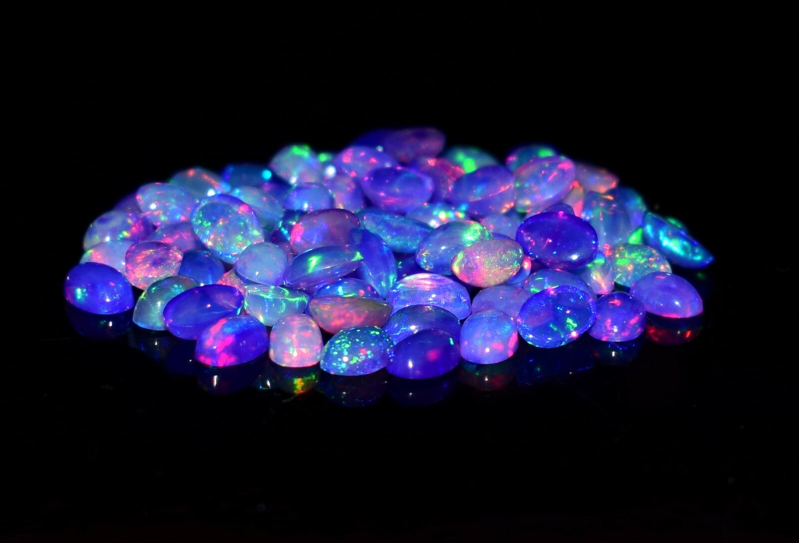 4x6MM 80Pcs Natural Ethiopian Purple Opal Fire Opal Loose Gemstone cabochon M14