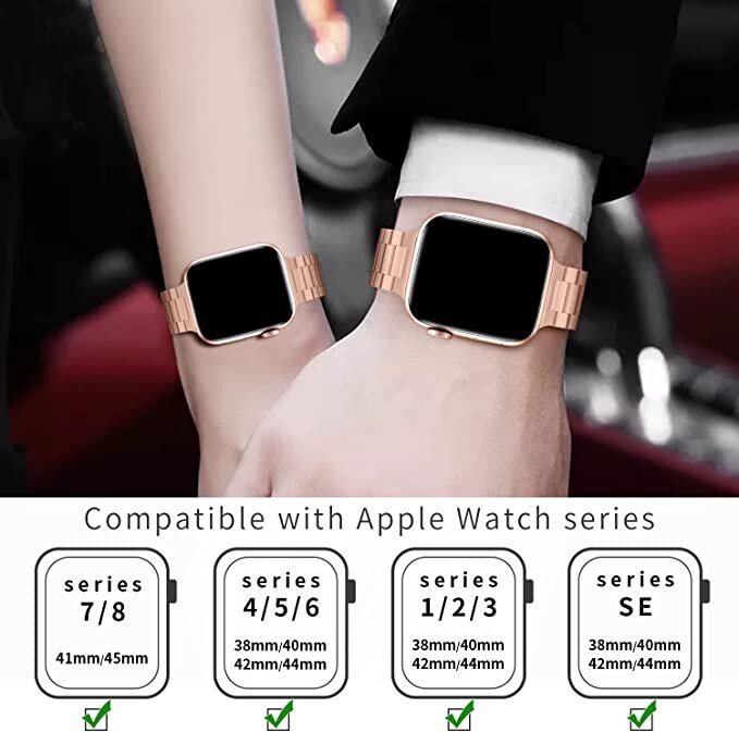 MAENWVO Metal Watch Band Compatible with Apple Watch Band 38mm/40mm/41mm