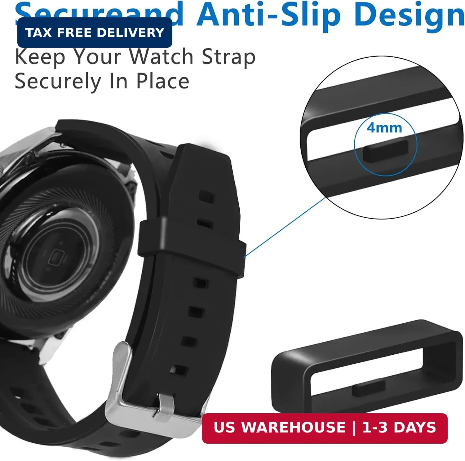 6 Pcs Watch Band Keepers, 16mm/18mm/20mm/22mm /24mm/26mm Watch Strap Holder Loop