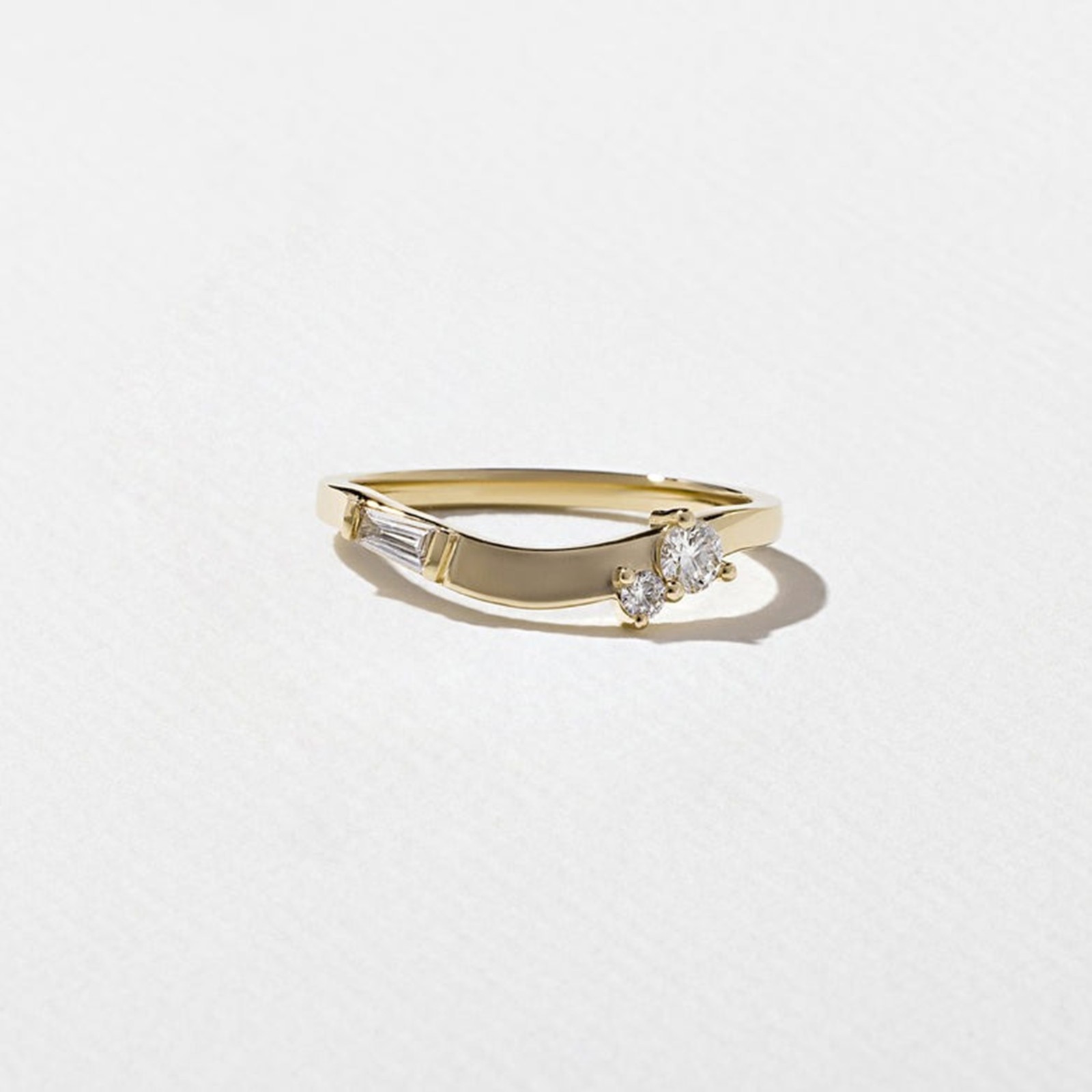 Lab Grown Diamond 0.23 TCW Round, Tapered Baguette & Pear unique Wedding Band