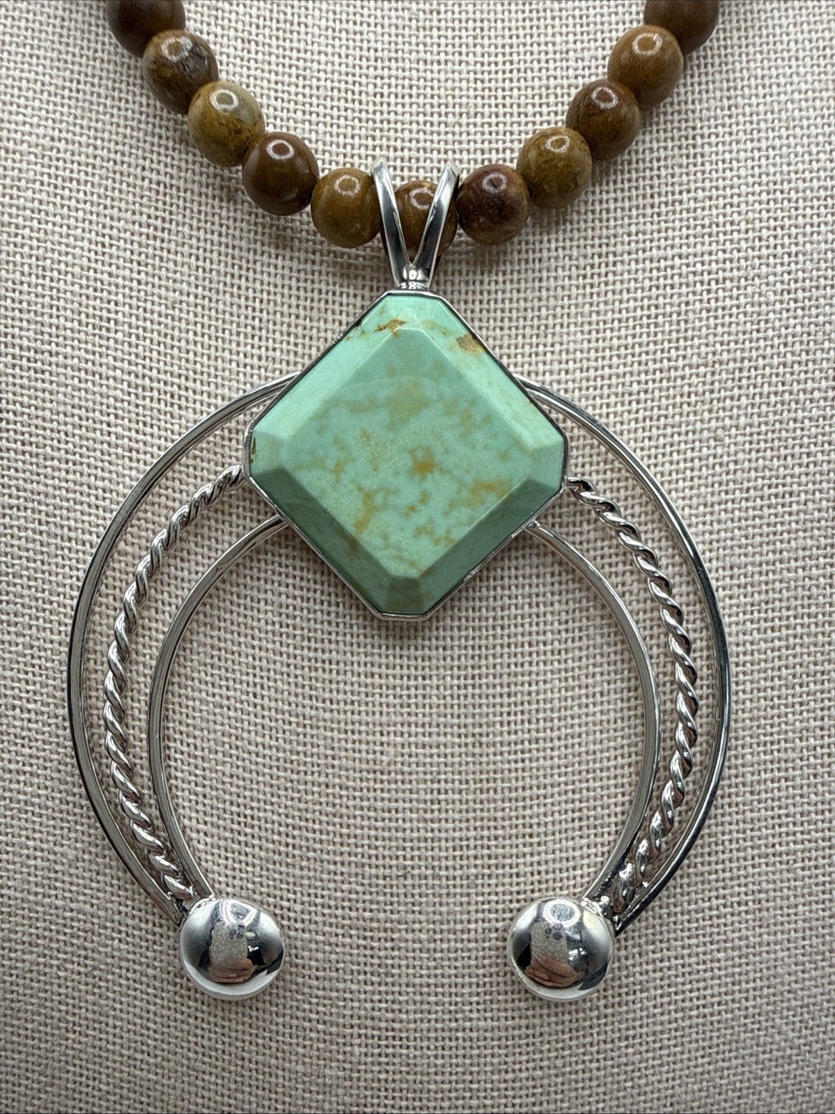 Jay King Mexican Campitos Turquoise & Jarosite Sterling Silver Naja Necklace