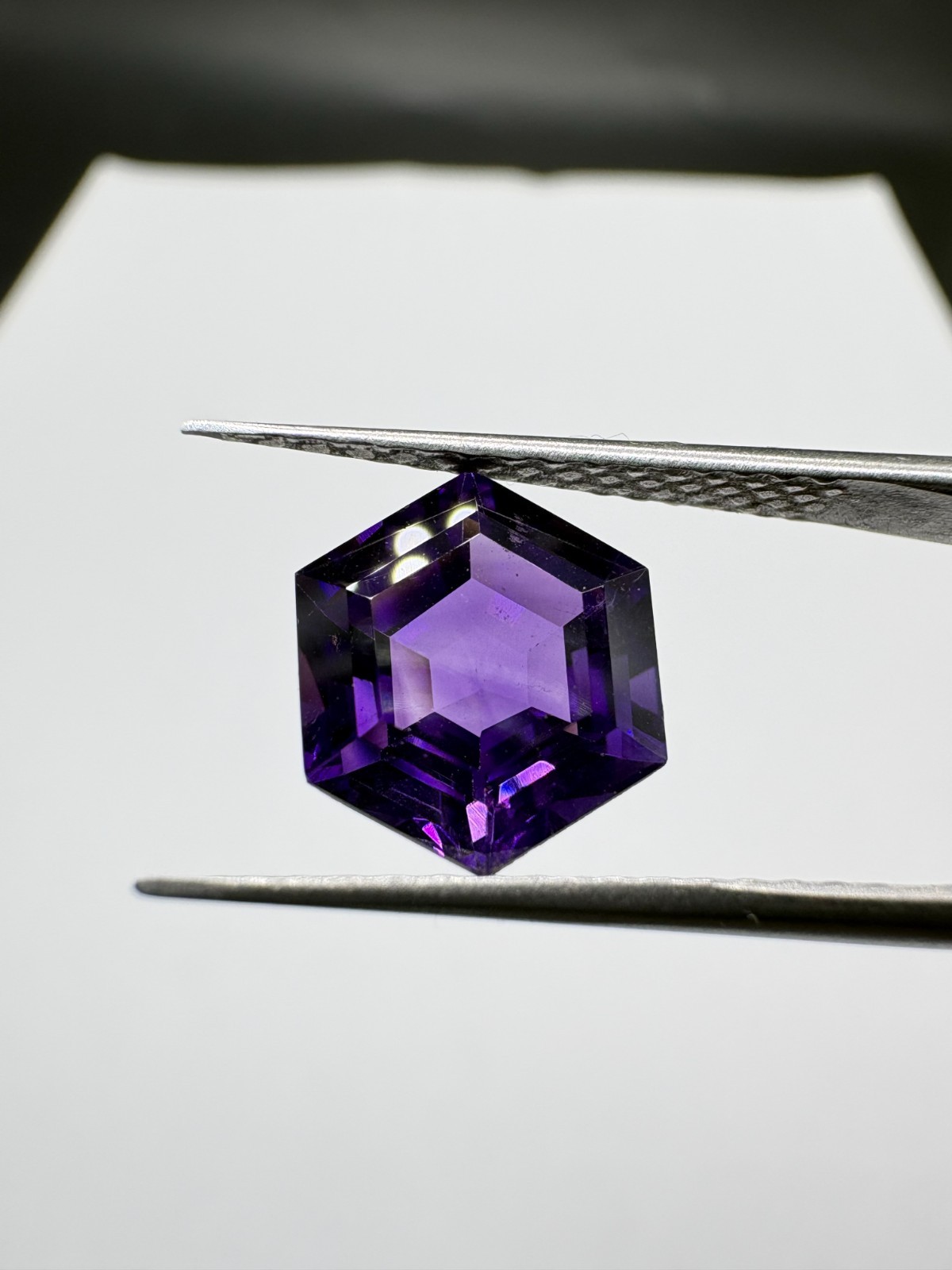 Dark Purple Amethyst, Hexagon Cut Gemstone, 2.75 TCW, February Birthstone