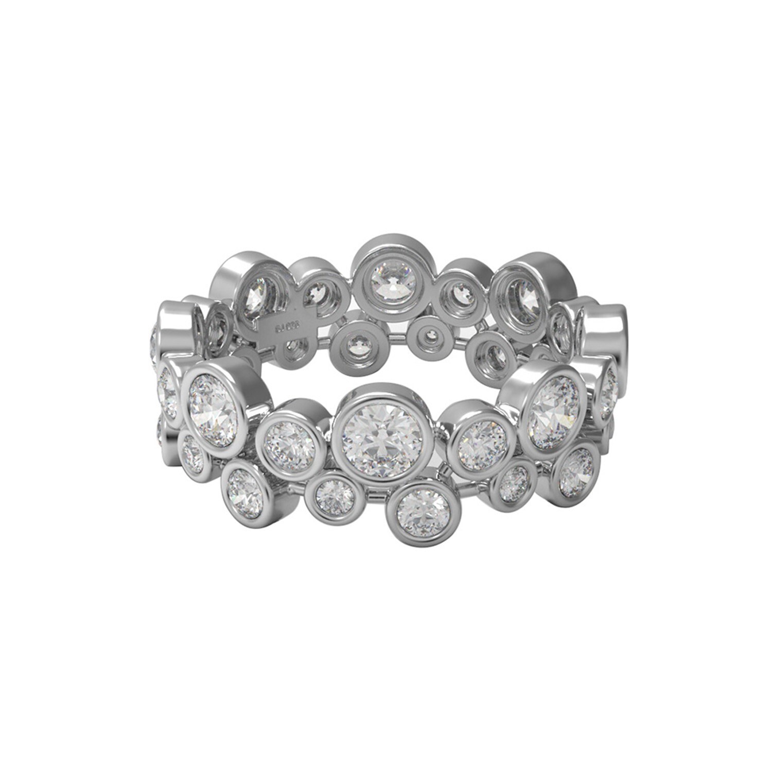 3MM Round Moissanite 925 Sterling Silver Bubble Design Black Friday Ring
