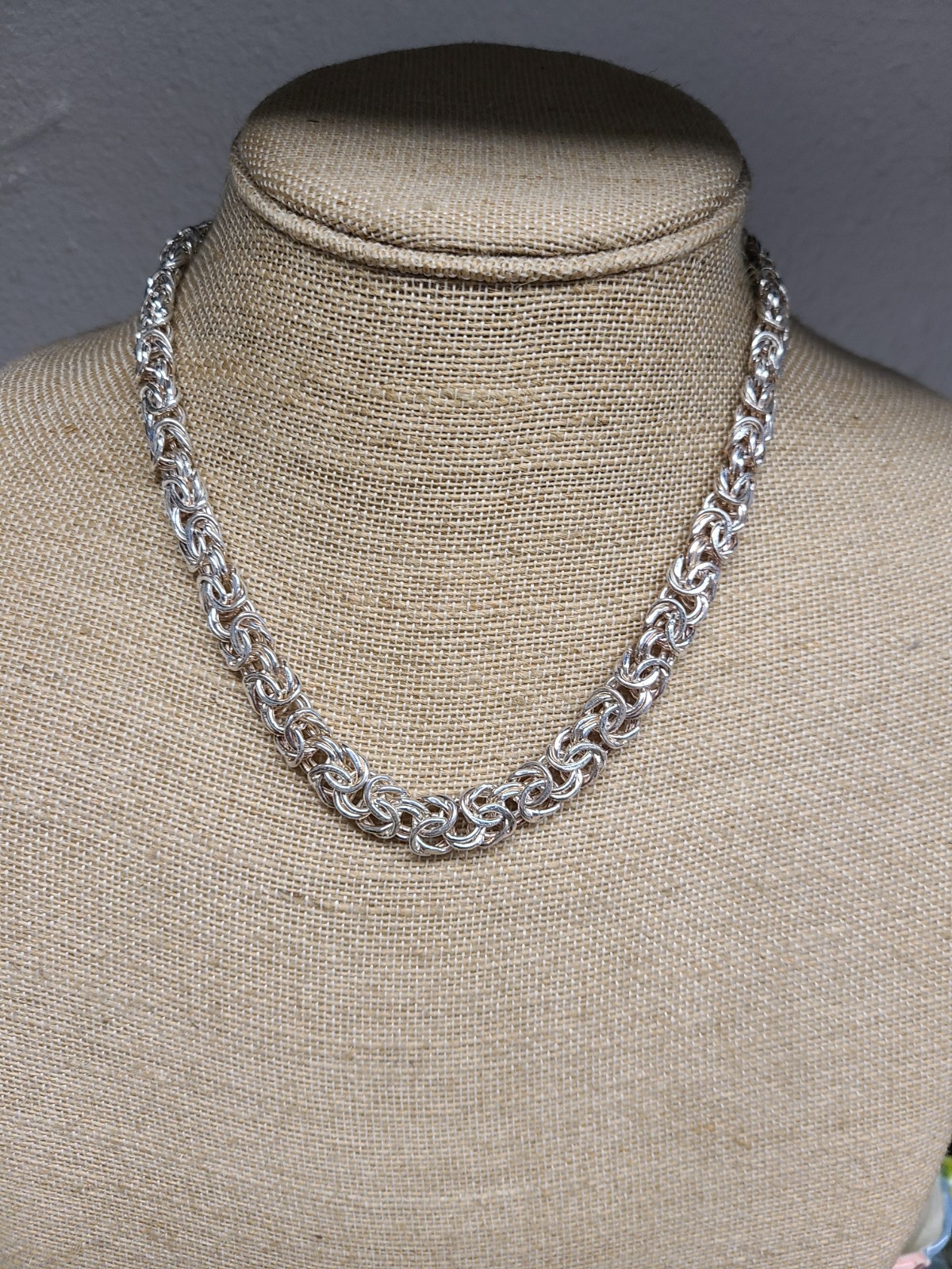 Milor Sterling Silver Byzantine Necklace 18″