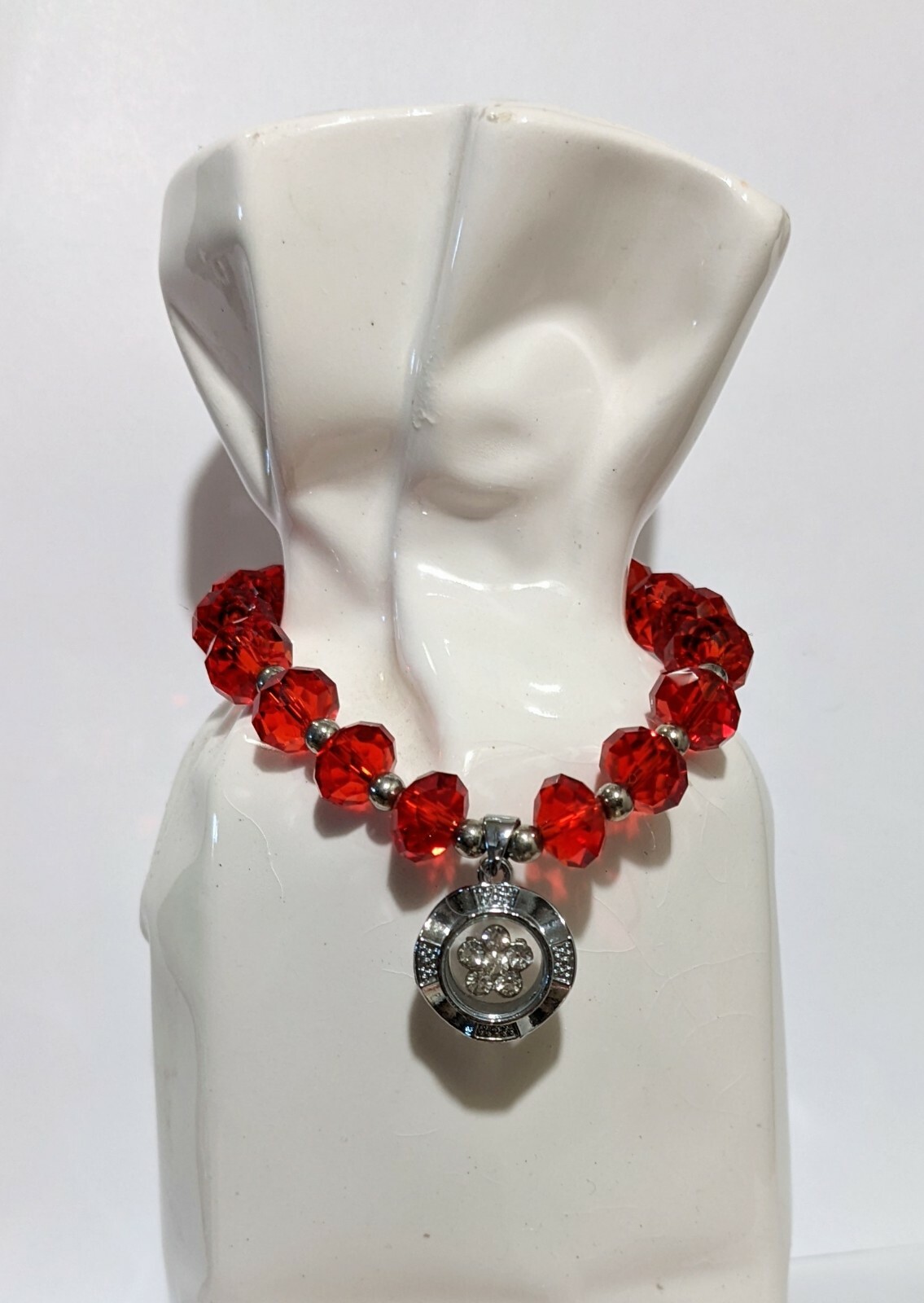 Birthstone Bracelet Ruby Red Bracelet for Women Beaded Stretch July
