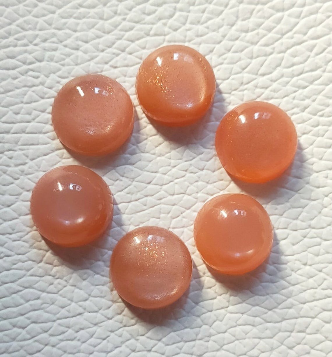 Peach Moonstone Round Cabochon 3mm To 12mm Natural Loose Gemstone