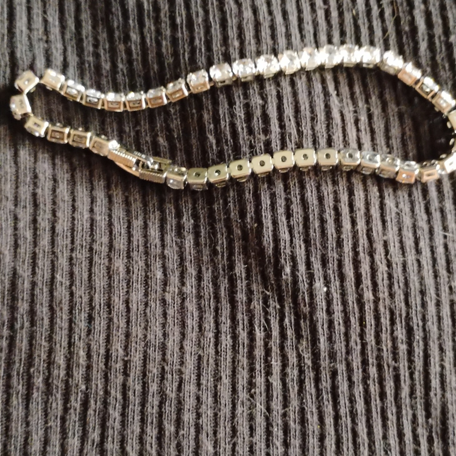 Silver 925 Moissi Rhinestone Tennis Chain And Braclet