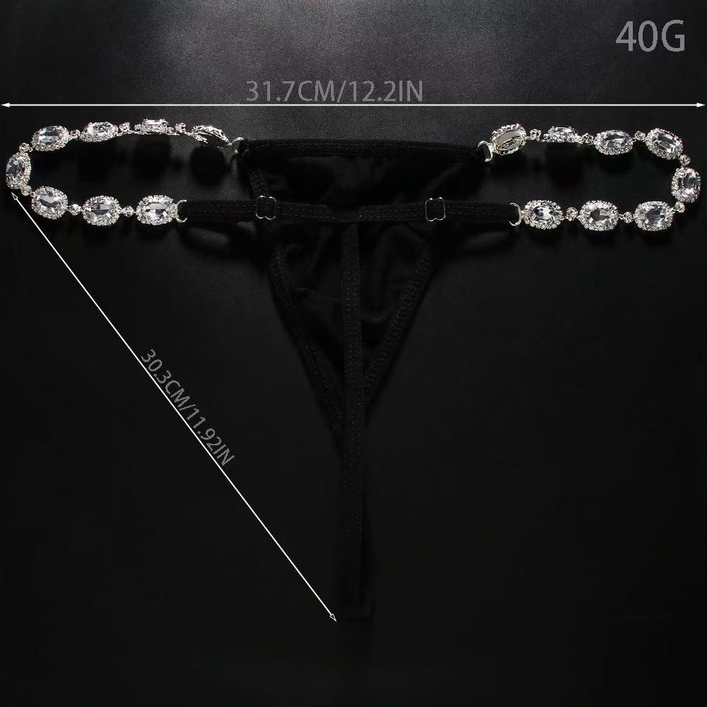 Luxury Women’s Sexy Rhinestone Thong Lingerie Body Jewelry Beach Accessory