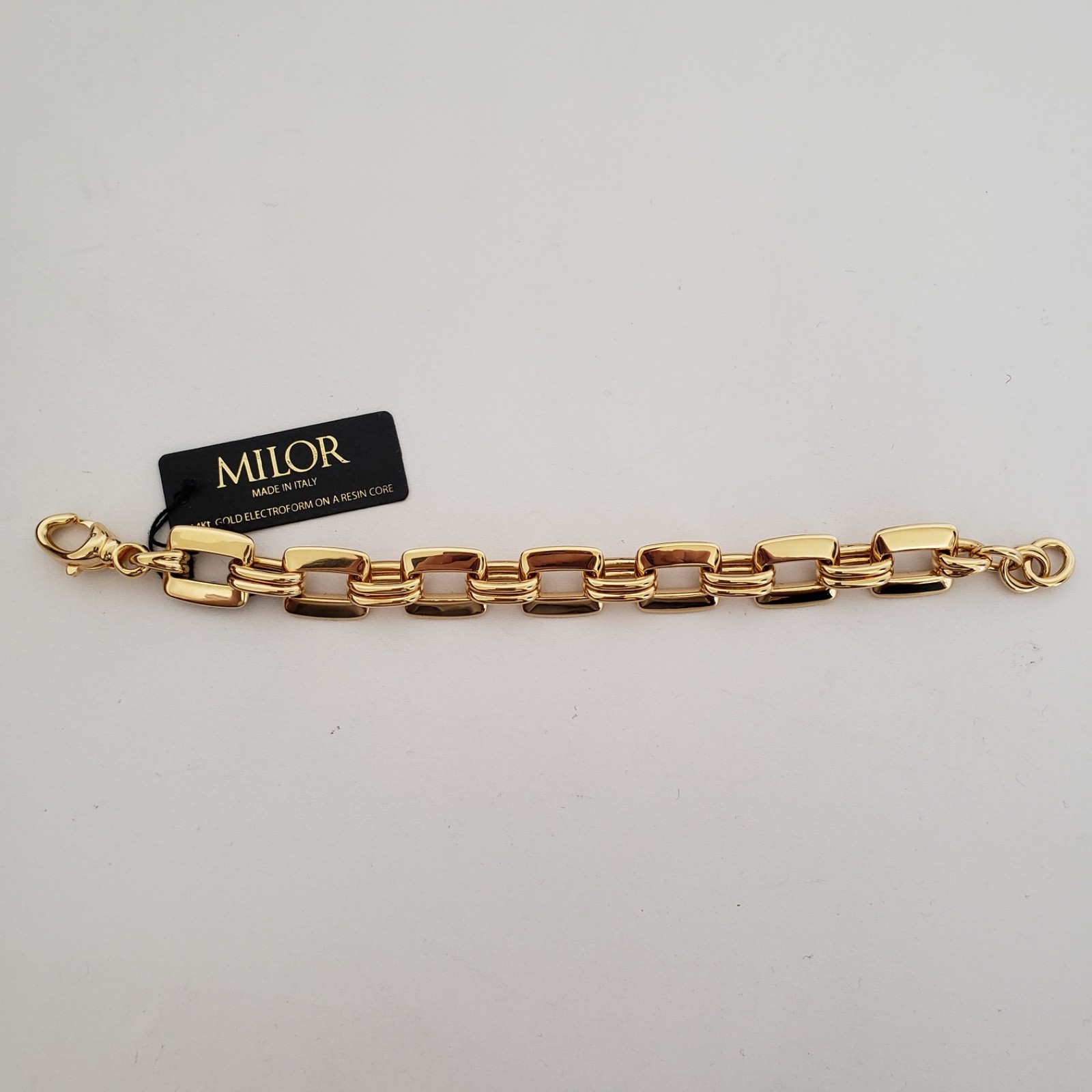 MILOR ITALY 14K Yellow Gold Resin Core Link Bracelet