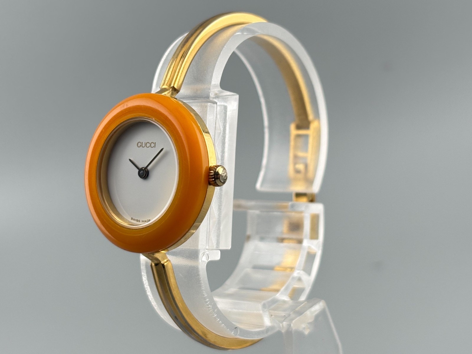 [S size Very Good] Gucci Change Bezel 11/12.2 Gold Yellow Watch Auth