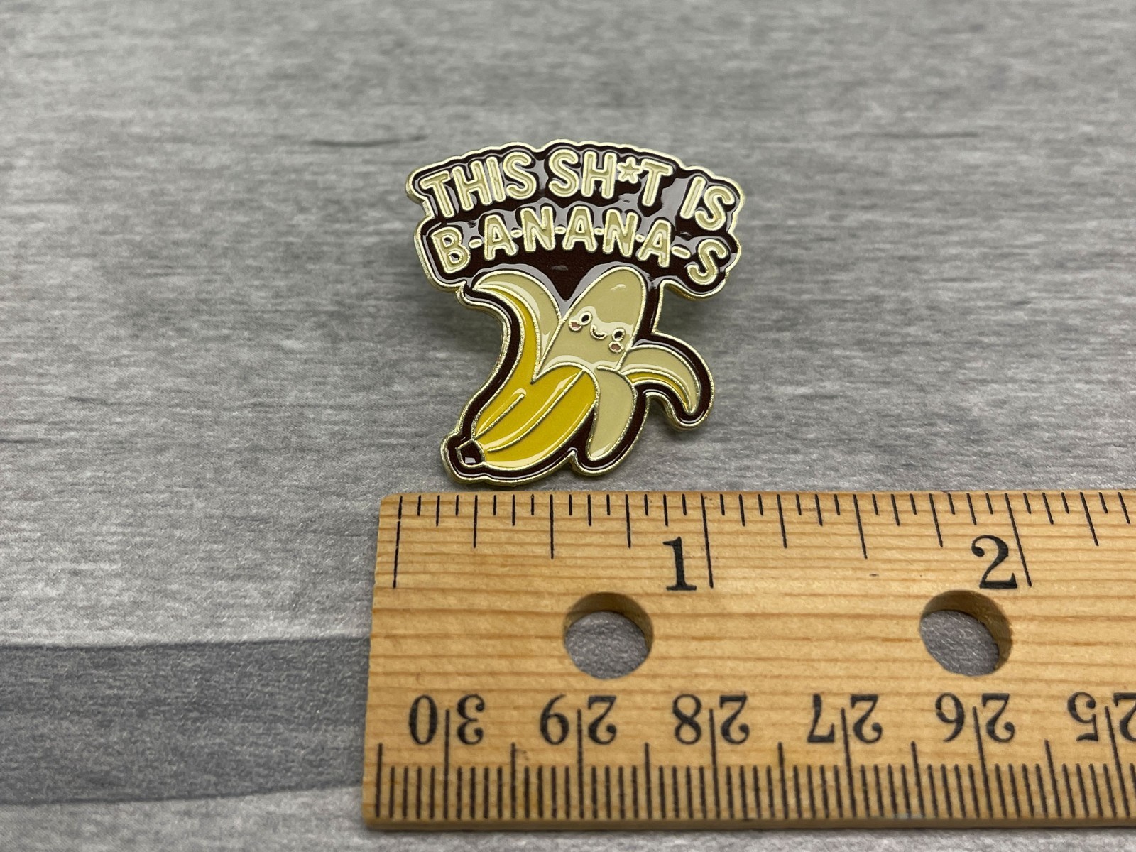 This Sh*t Is B-A-N-A-N-A-S Funny Banana Enamel Lapel Pin Kawaii Fruit Lyric