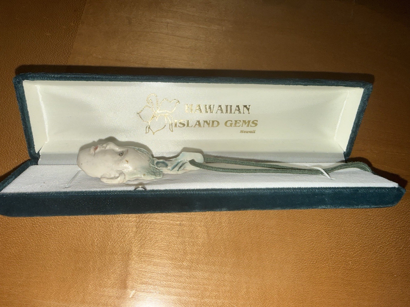 Vintage artisan ceramic face mask pendant in Hawaiian island Gems Box