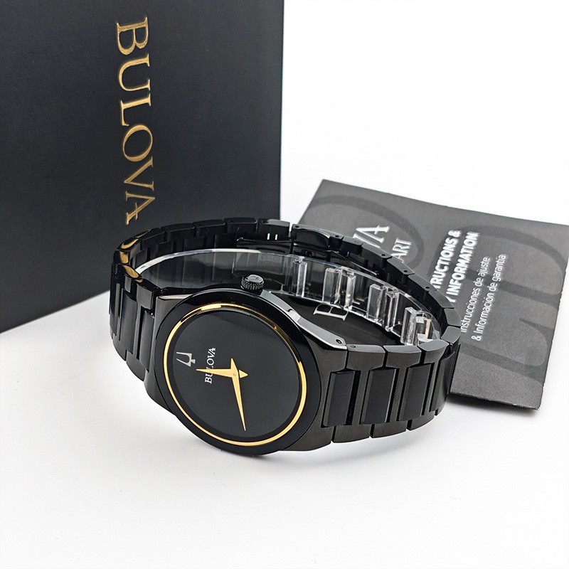 Bulova Millennia Men’s 97A183 Black Dial Gold Stainless Quartz Watch 41MM