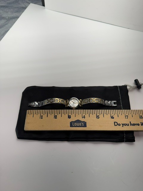 COACH WOMEN’S MADISON FASHION BRACELET WATCH IN SILVER WITH GOLD ACCENTS