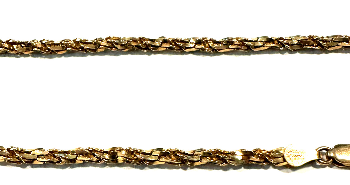 10K Gold Rope Chain Solid Gold 20” Inch 13.9g – 4mm Wide Lobster Clasp Italy I&I