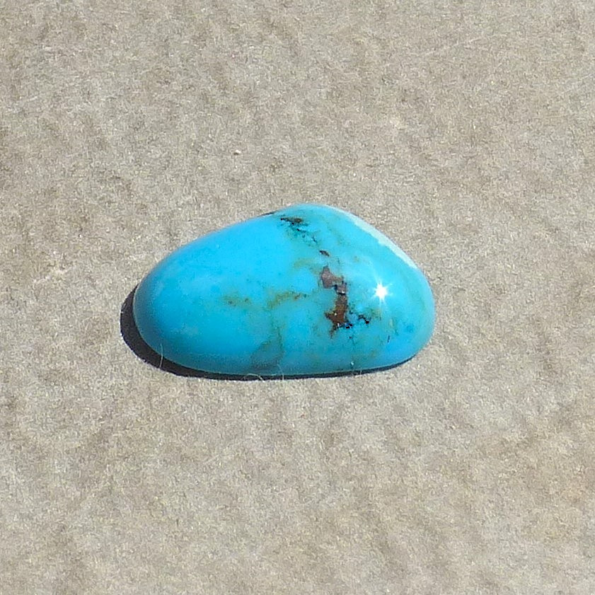 Natural Hand cut blue on blue Sleeping Beauty turquoise cabochon (4.45 carats)