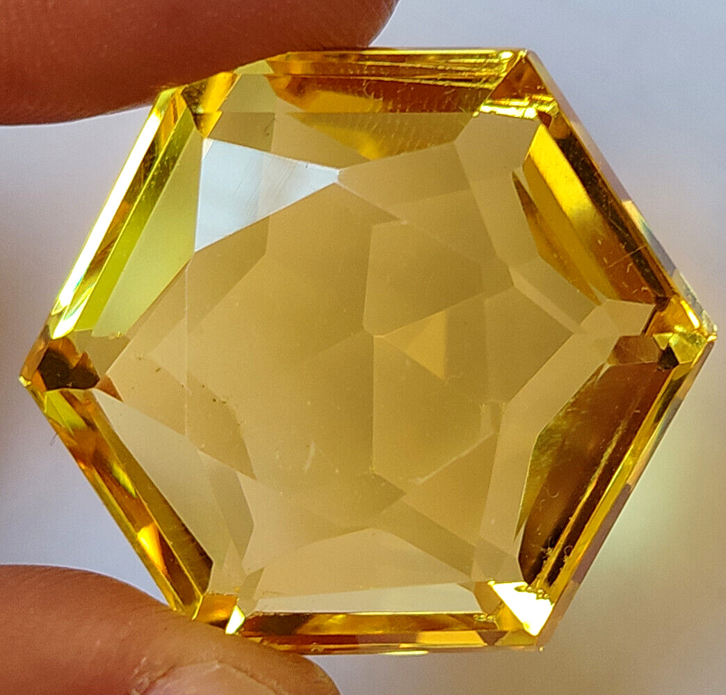 AAA+ 105 Ct. Large Yellow Topaz Hexagon Cut Loose Gemstone for Ring & Pendant