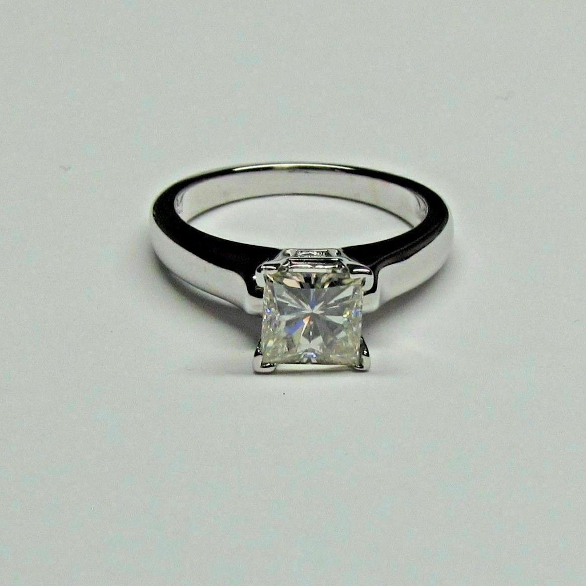 2 Ct Princess Cut Solitaire Diamond Wedding Ring 14K White Gold Finish Size 7