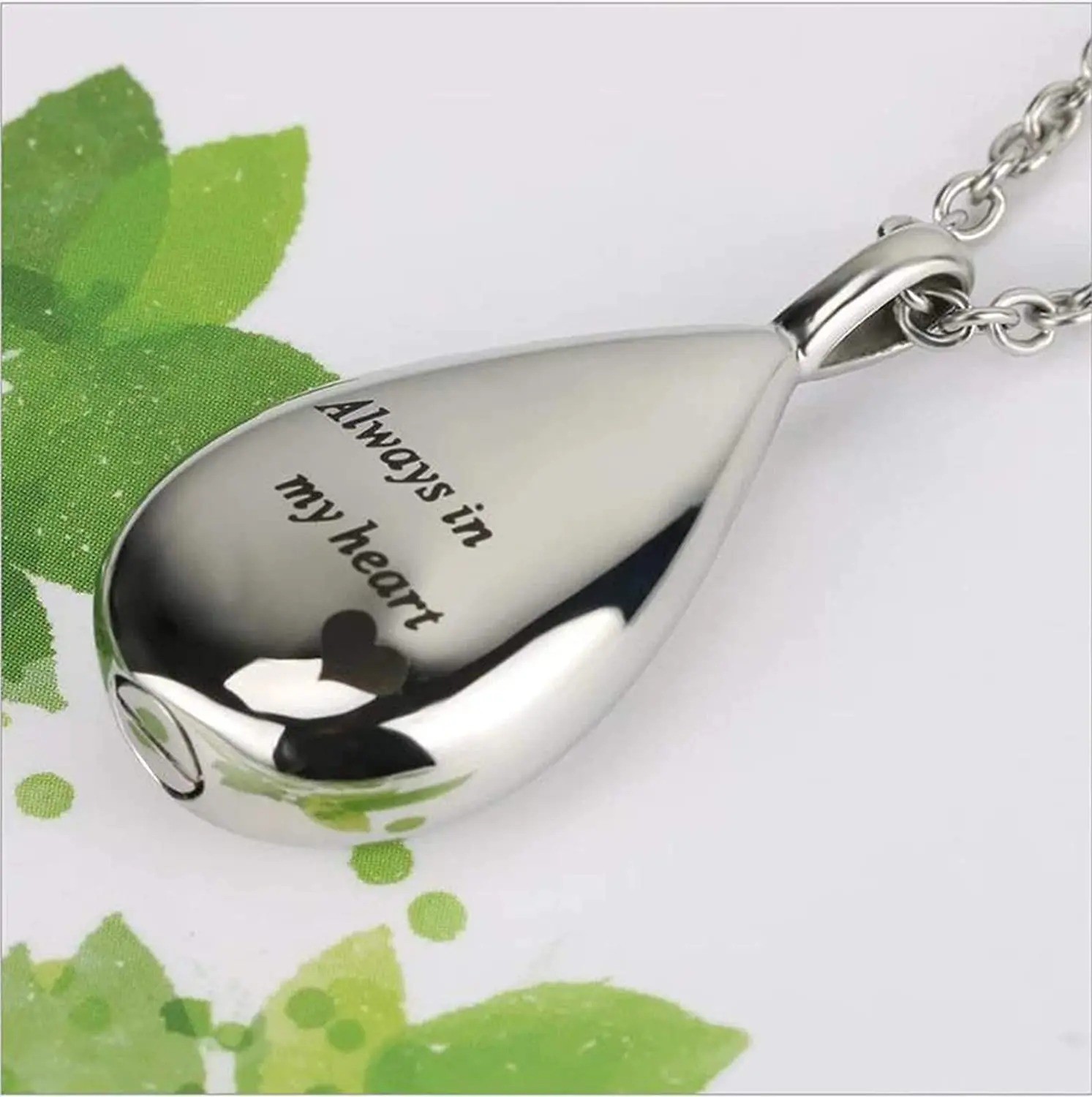 Teardrop Ashes Necklace Keepsake Urn Pendant Simple Elegant Cremation Memorial