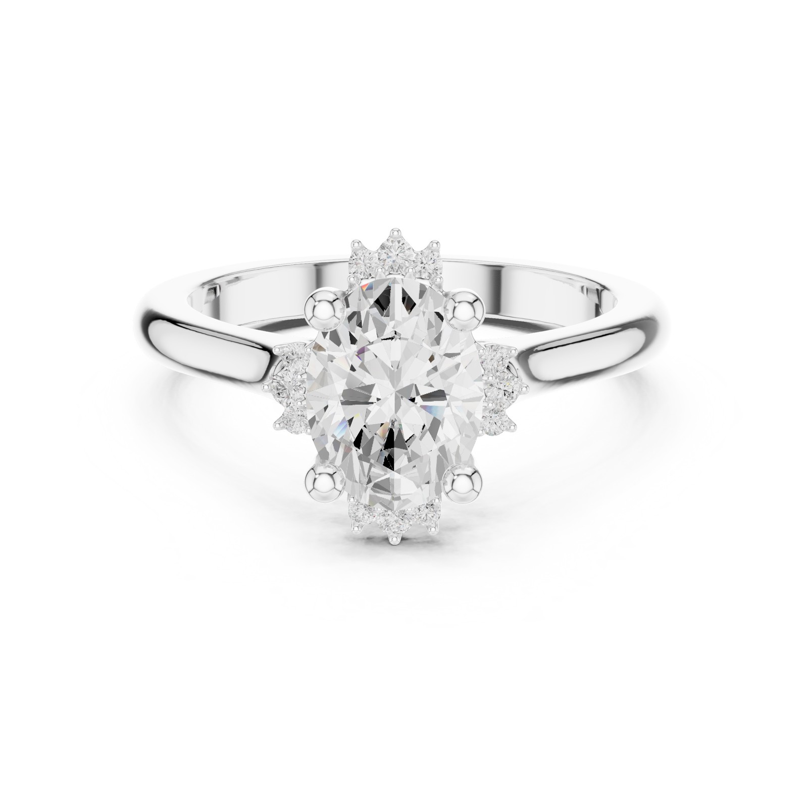 Certified 1.4Ct Oval Cut Lab Grown Diamond Ring Luxury Jewellery 14K Gold Over
