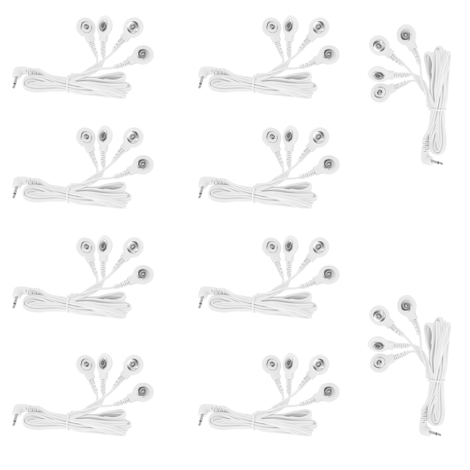 10 PCS DC 3.5mm Button Electrode Wire Cable TENS Massage 2.5mm Plug 1 To 4