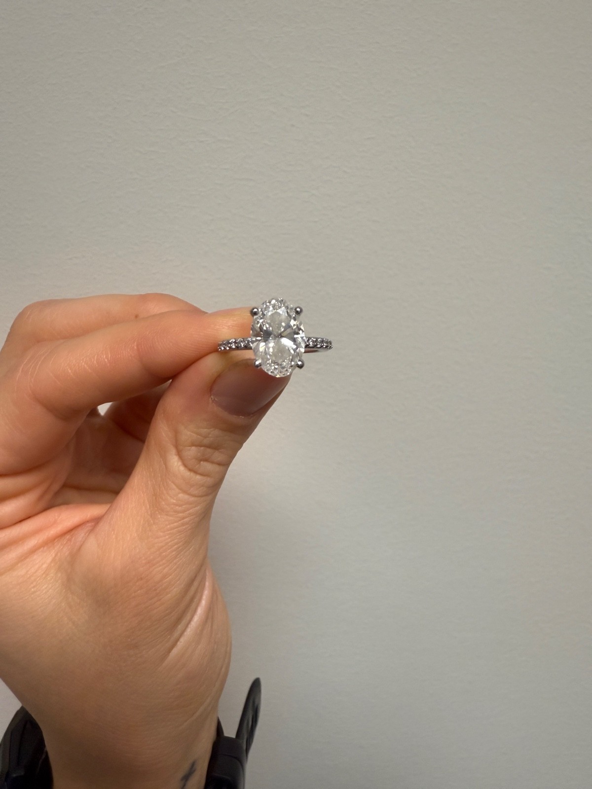 3.02 Carat Brilliant Earth Lab Created Platinum Ring, Super Ideal, VVS2, Color E
