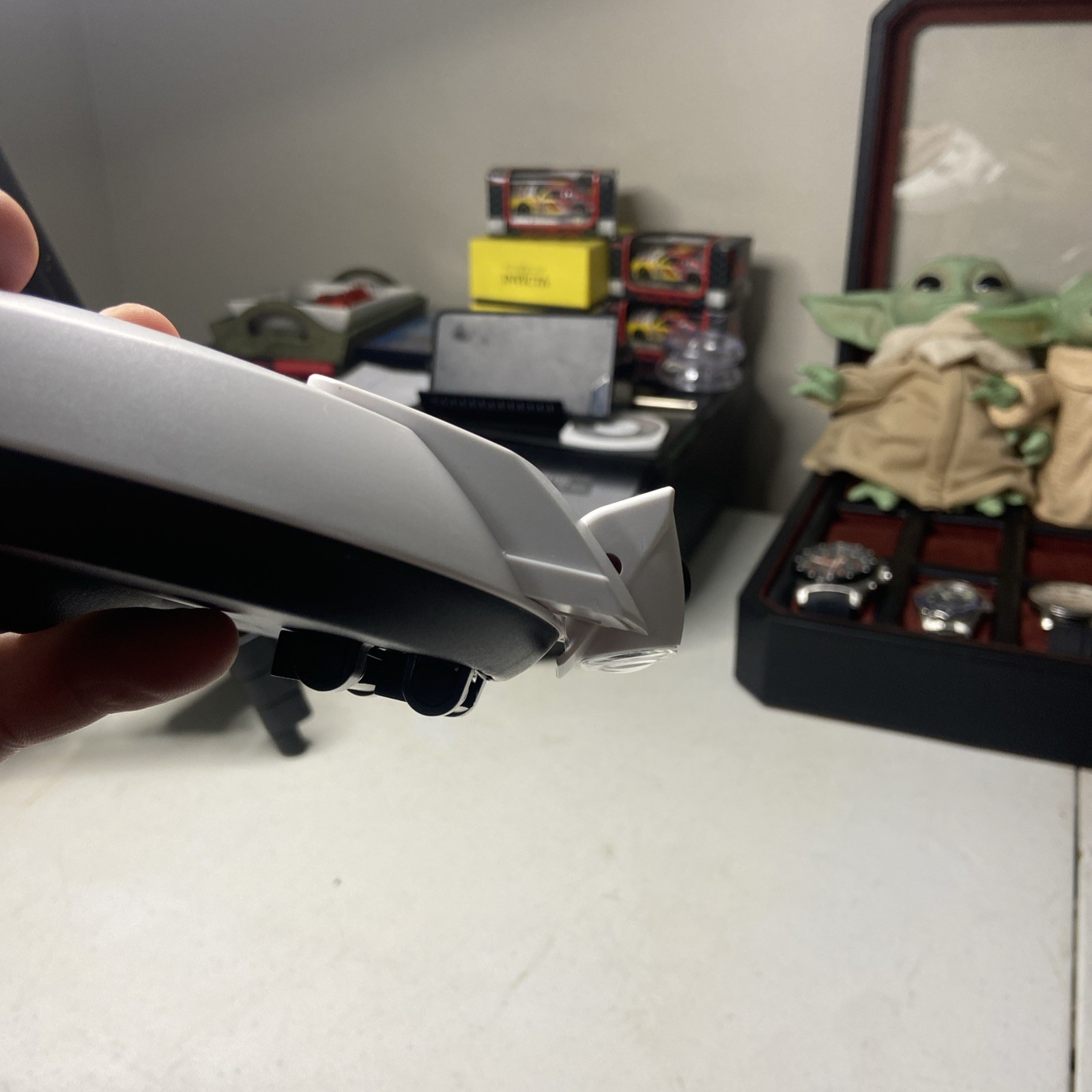 hands-free headband magnifier with a built-in LED light source.