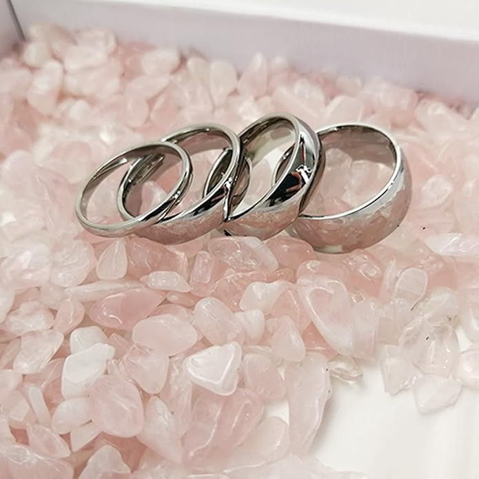 Tungsten Carbide Silver Polished Plain Wedding Band Ring 2mm 3mm 4mm 6mm 8mm 10m