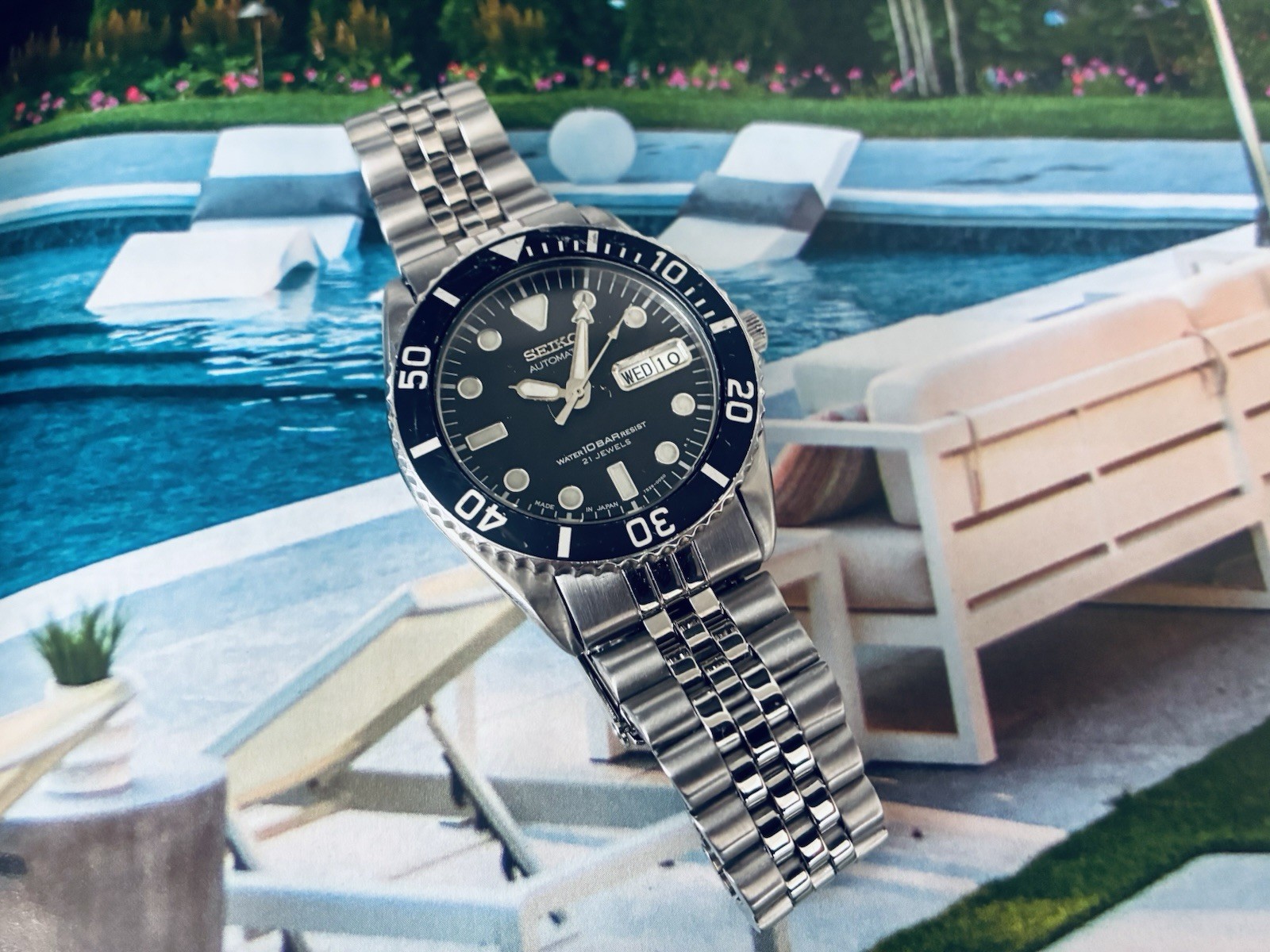 Rare Japan Seiko SKX023J Orig Men’s Automatic Diver Black Dial 100m 7S26-0040 Ex