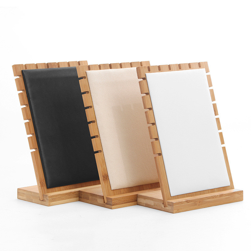 Bamboo Jewelry Pendant Necklace Display Holder Rack Organizer Storage Case