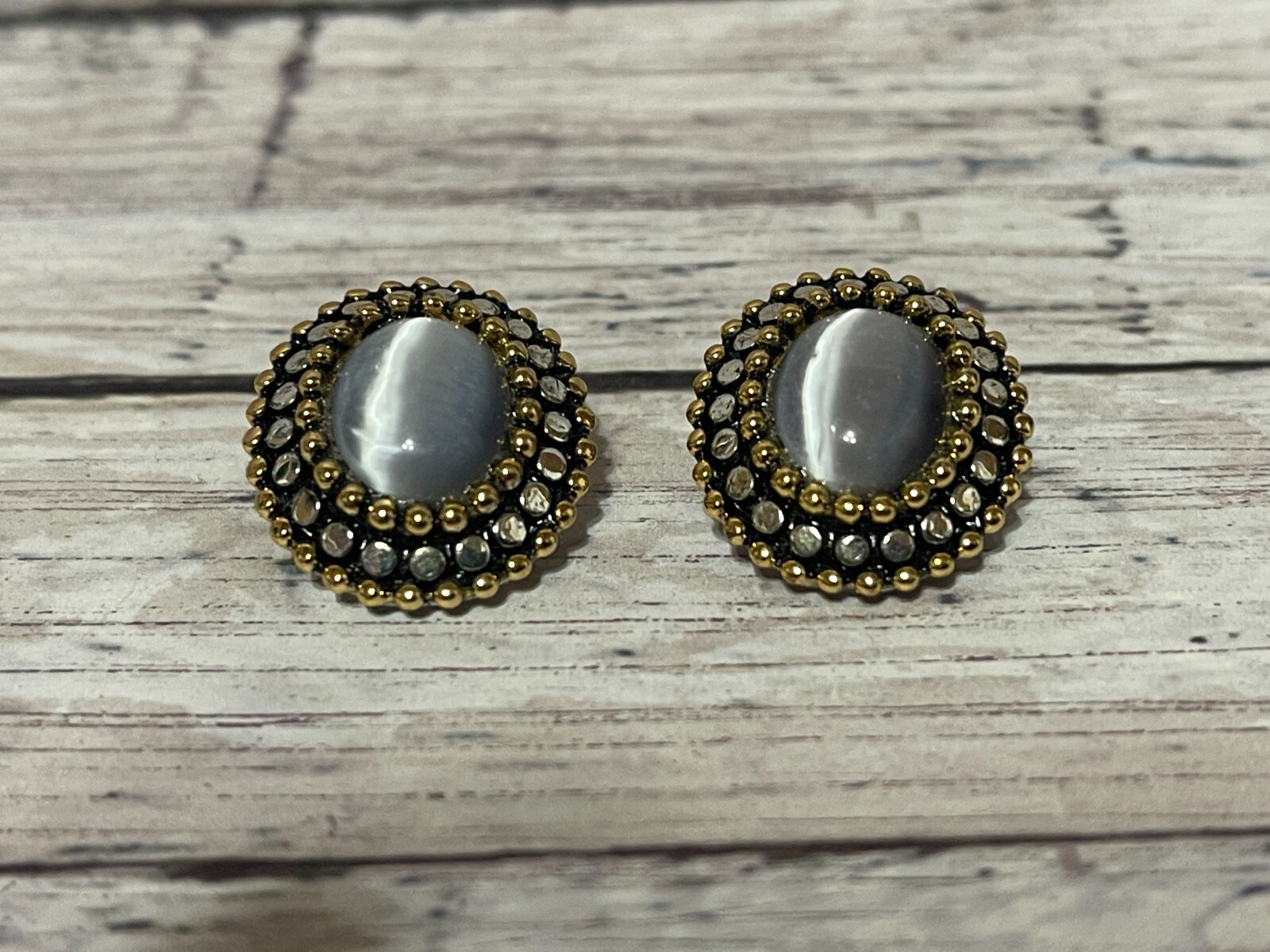 Vintage Costume Jewelry Earrings ~ stones and gems