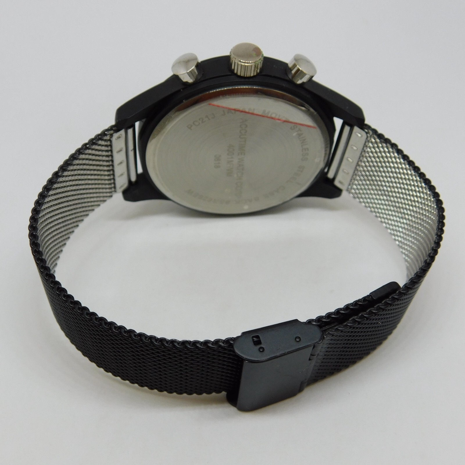 Accutime Watch Corp. 4001MWM Black Tone Quartz Analog Men’s Watch New Battery