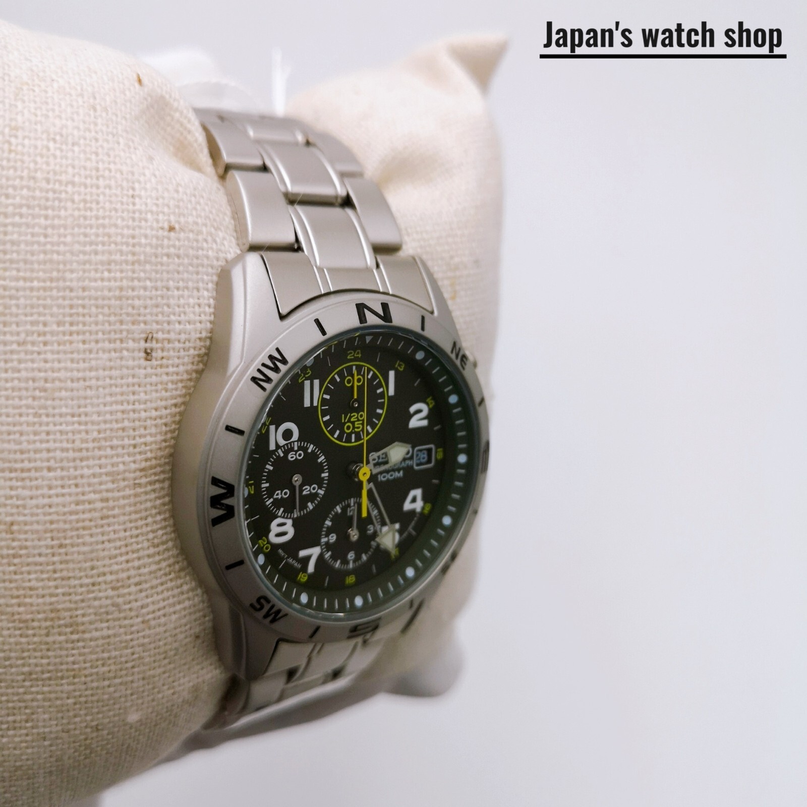 SEIKO SND377P Dark Olive Green Chronograph Men’s Watch New in Box