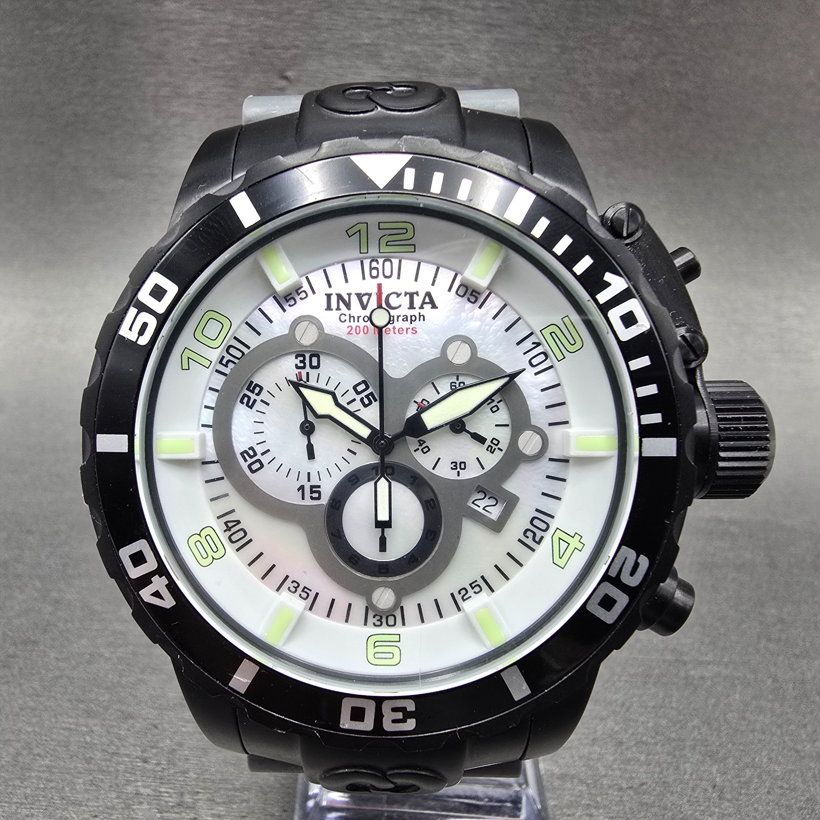 Invicta Chronograph Dive Corduba Watch Men 52mm MOP Dial Black Tone Date NewBat