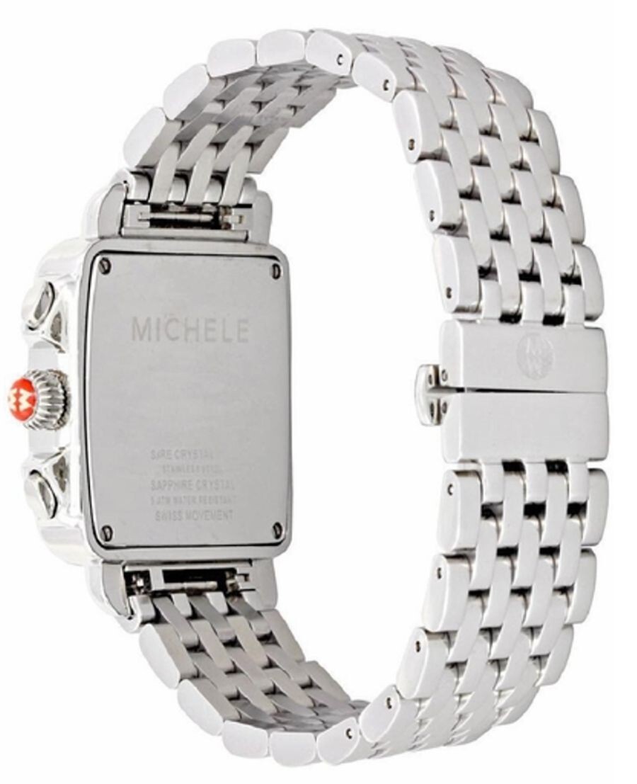 Michele Deco Madison Steel Diamonds With Silver Sunray Diamond Dial Lady Watch