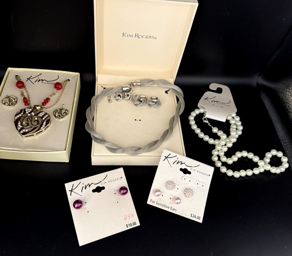 NWT KIM ROGERS Jewelry Lot ~ 1 Bracelet 6 Prs. Earrings 3 Necklaces/Sets