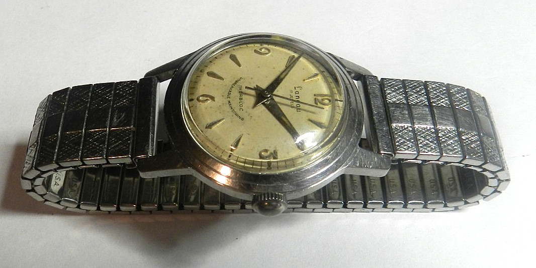 VTG SWISS 1950’S MENS LANDAU FLORINA 17’J INCABLOC MILITARY MANUAL WRISTWATCH